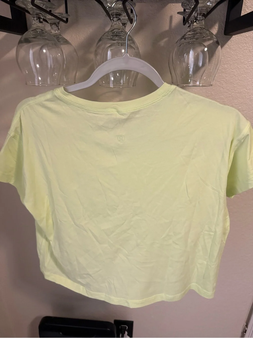 Lululemon All Yours Cropped T-Shirt Elixir Lime Green Size 4 Pima Cotton